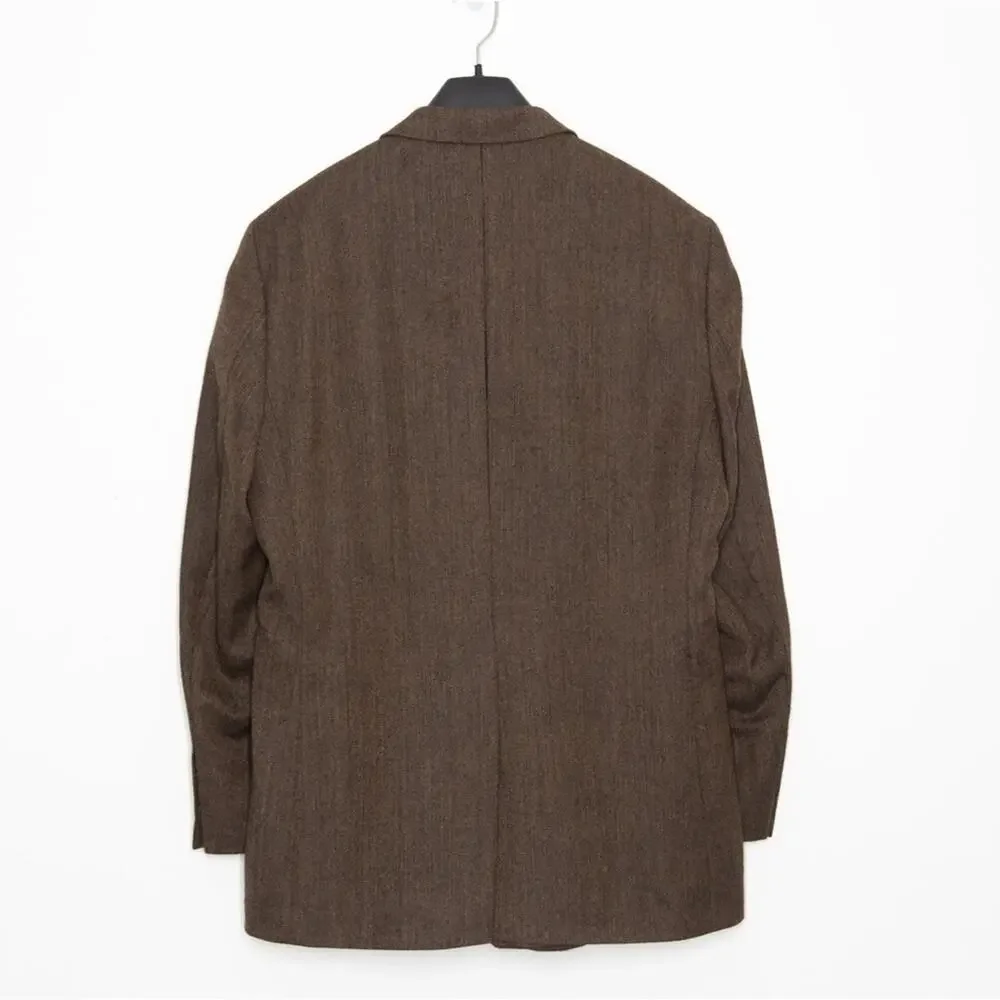 Brooks Brothers 346 Wool Blazer 46L Fitzgerald Fit Brown Wool Suit Jacket EUC